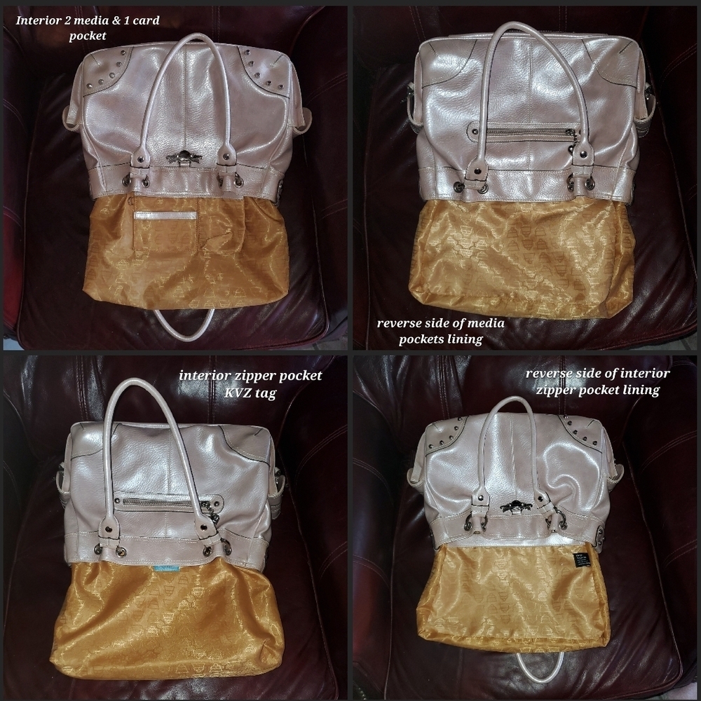 Women’s Metallic Light Pink Tote Bag - Elegant Everyday Handbag - Picture 2 of 16